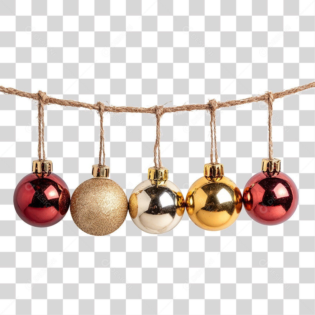 Bolas Enfeites para Decoração de Natal PNG Transparente