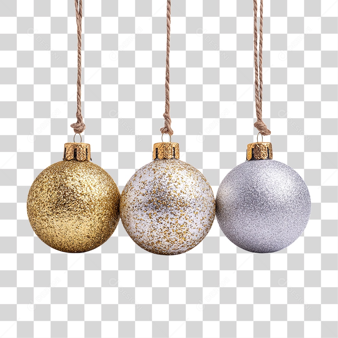 Bolas Enfeites para Decoração de Natal PNG Transparente