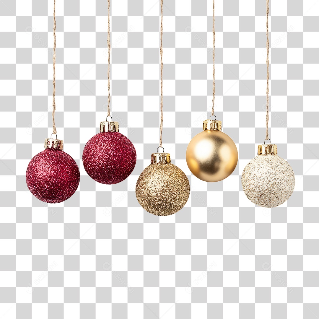 Bolas Enfeites para Decoração de Natal PNG Transparente