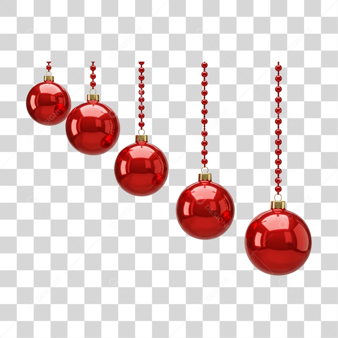 Bolas Enfeites para Decoração de Natal PNG Transparente