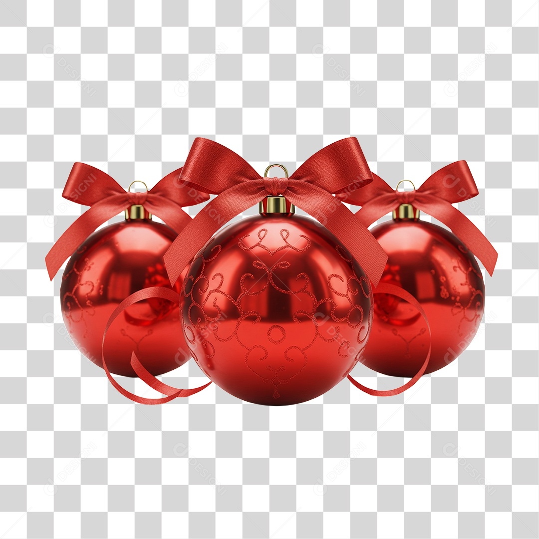Bolas Enfeites para Decoração de Natal PNG Transparente