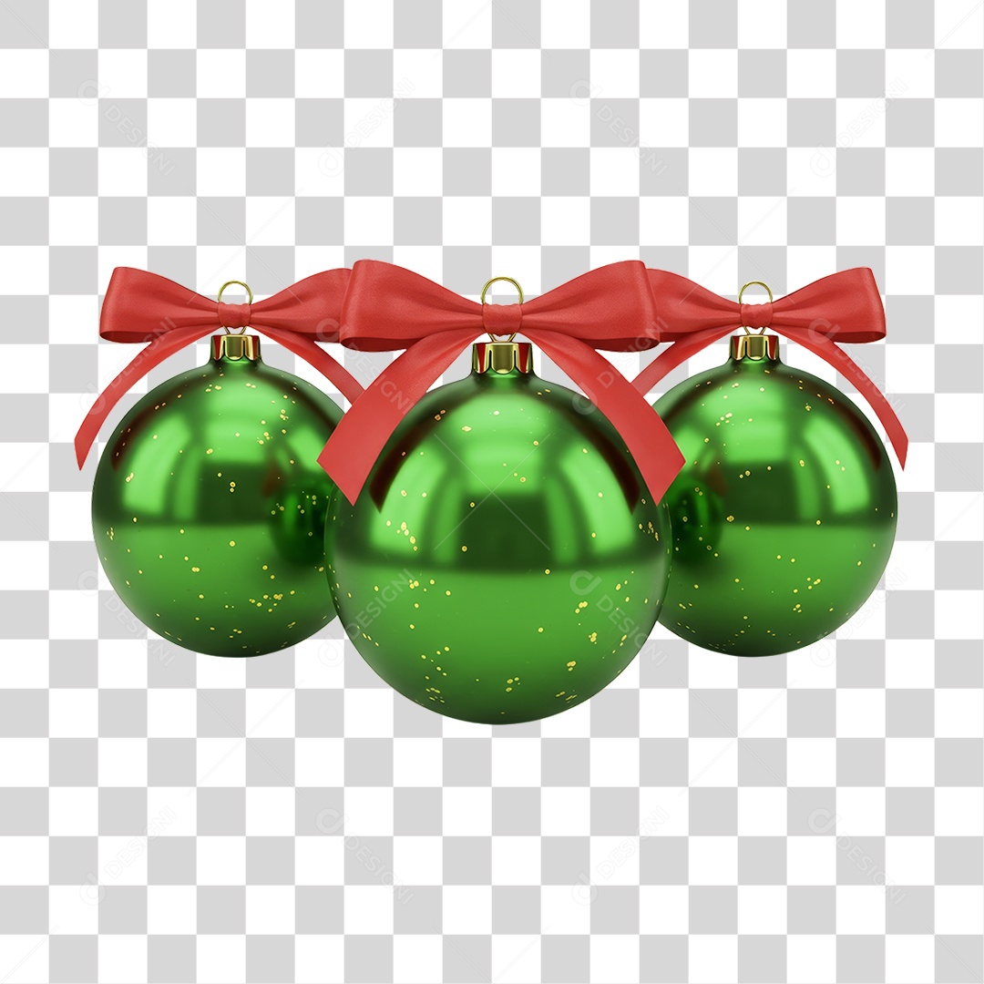 Bolas Enfeites para Decoração de Natal PNG Transparente