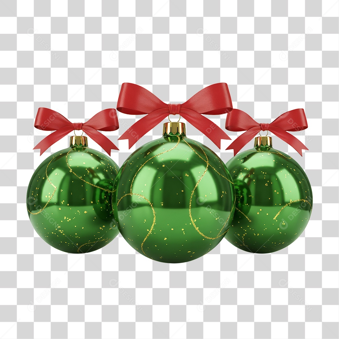 Bolas Enfeites para Decoração de Natal PNG Transparente