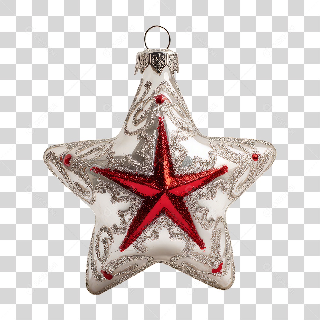 Estrela Enfeite para Decoração de Natal PNG Transparente