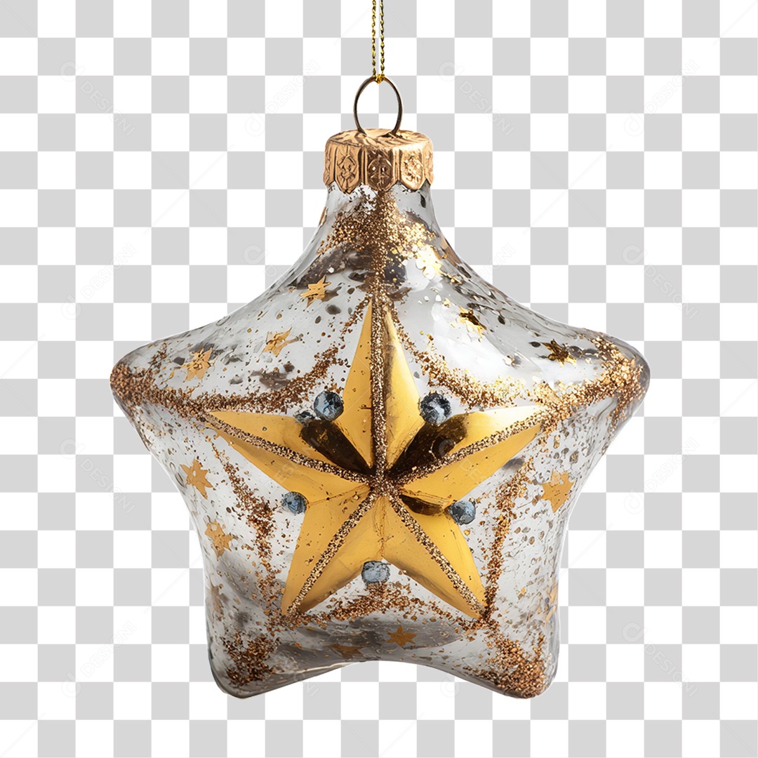 Estrela Enfeite para Decoração de Natal PNG Transparente