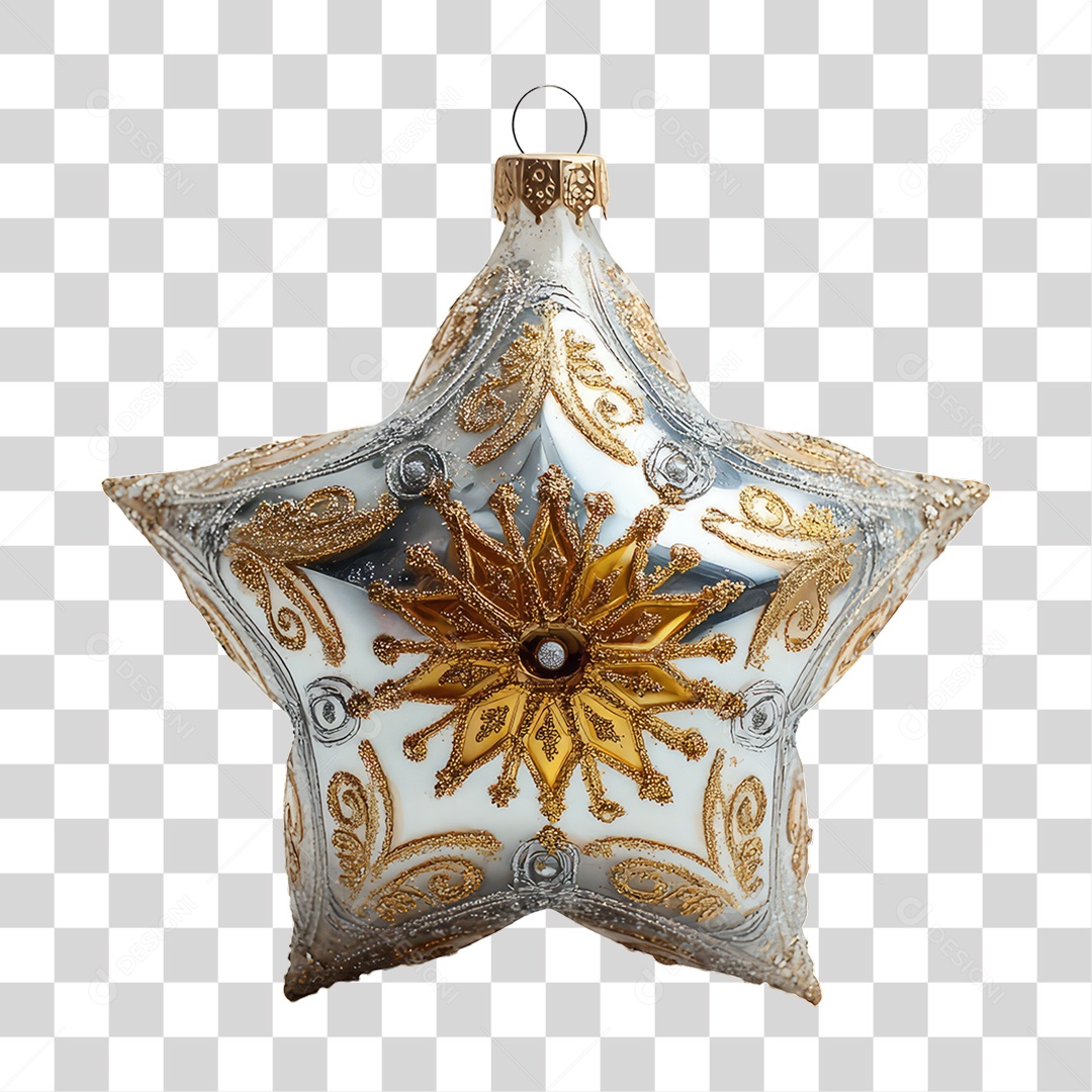 Estrela Enfeite para Decoração de Natal PNG Transparente