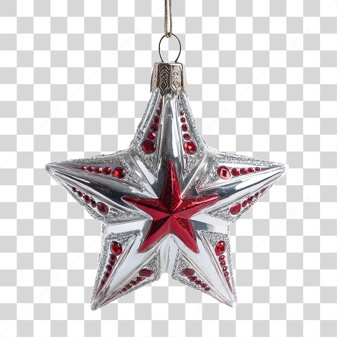 Estrela Enfeite para Decoração de Natal PNG Transparente