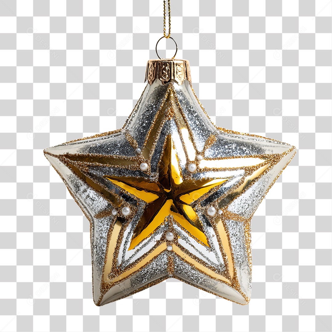 Estrela Enfeite para Decoração de Natal PNG Transparente