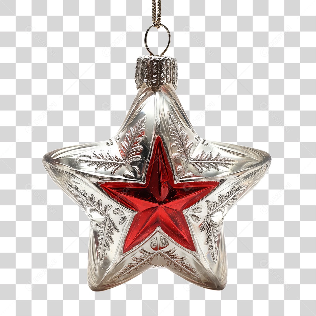 Estrela Enfeite para Decoração de Natal PNG Transparente