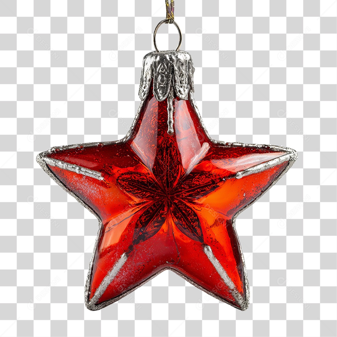 Estrela Enfeite para Decoração de Natal PNG Transparente