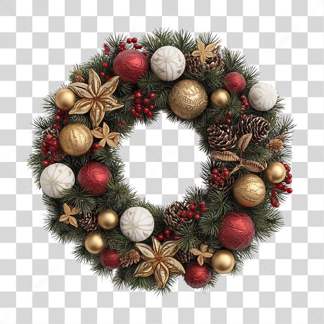 Guirlanda Decoração de Natal PNG Transparente