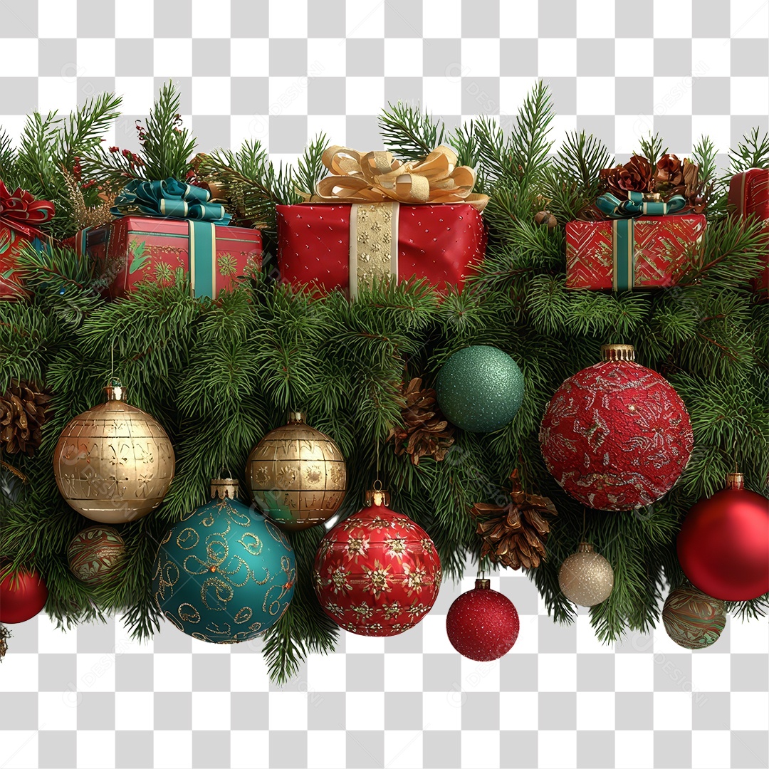 Ramos Decoração de Natal PNG Transparente