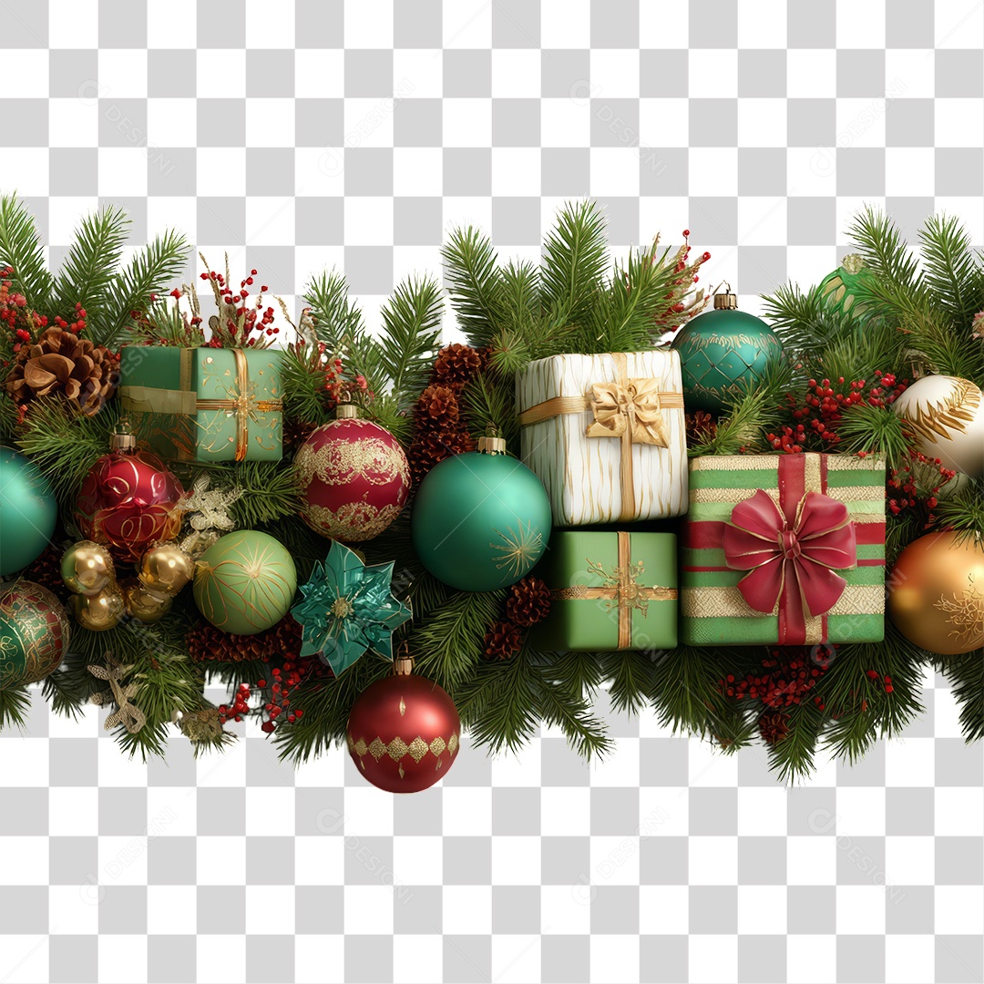 Ramos Decoração de Natal PNG Transparente