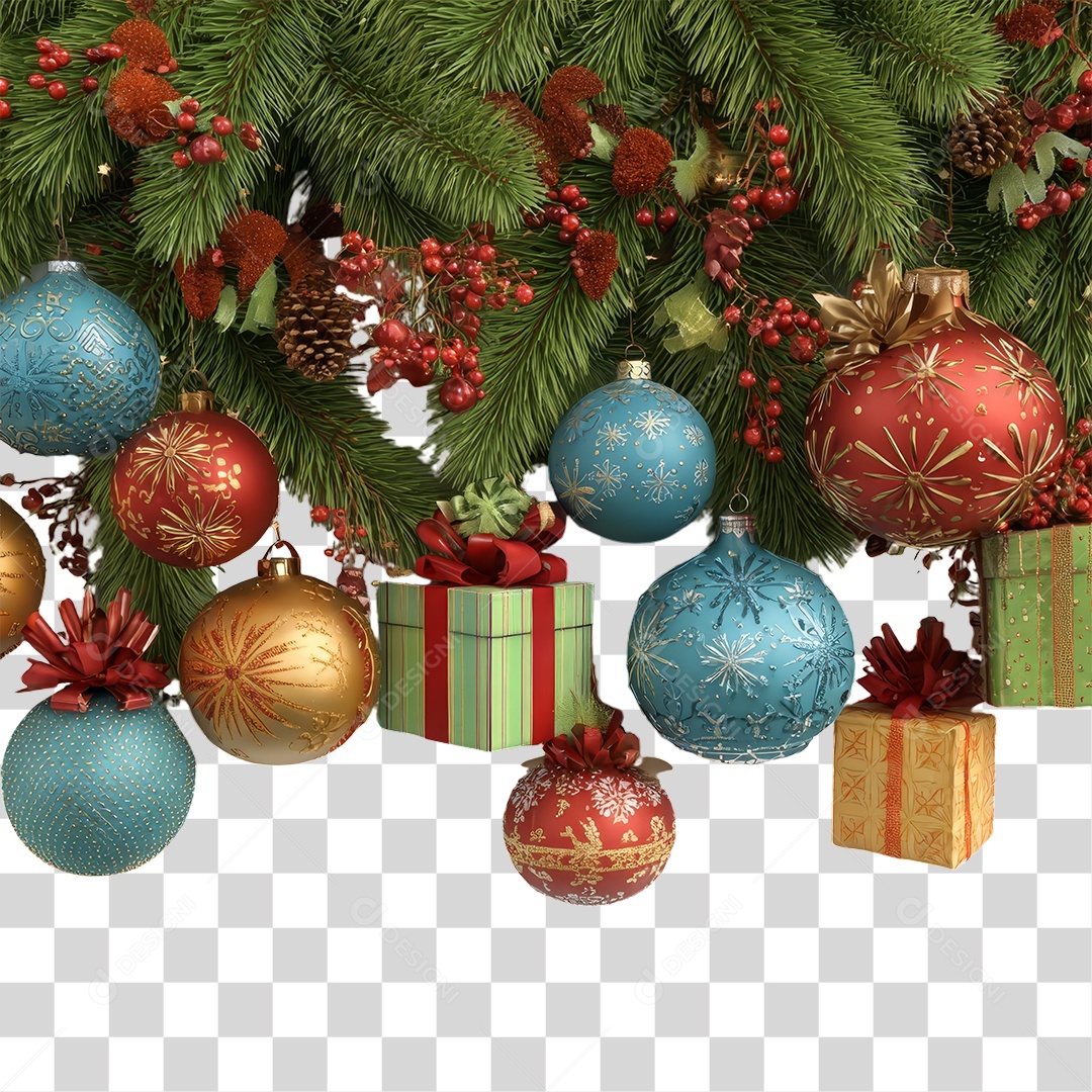 Ramos Galhos Decoração de Natal PNG Transparente