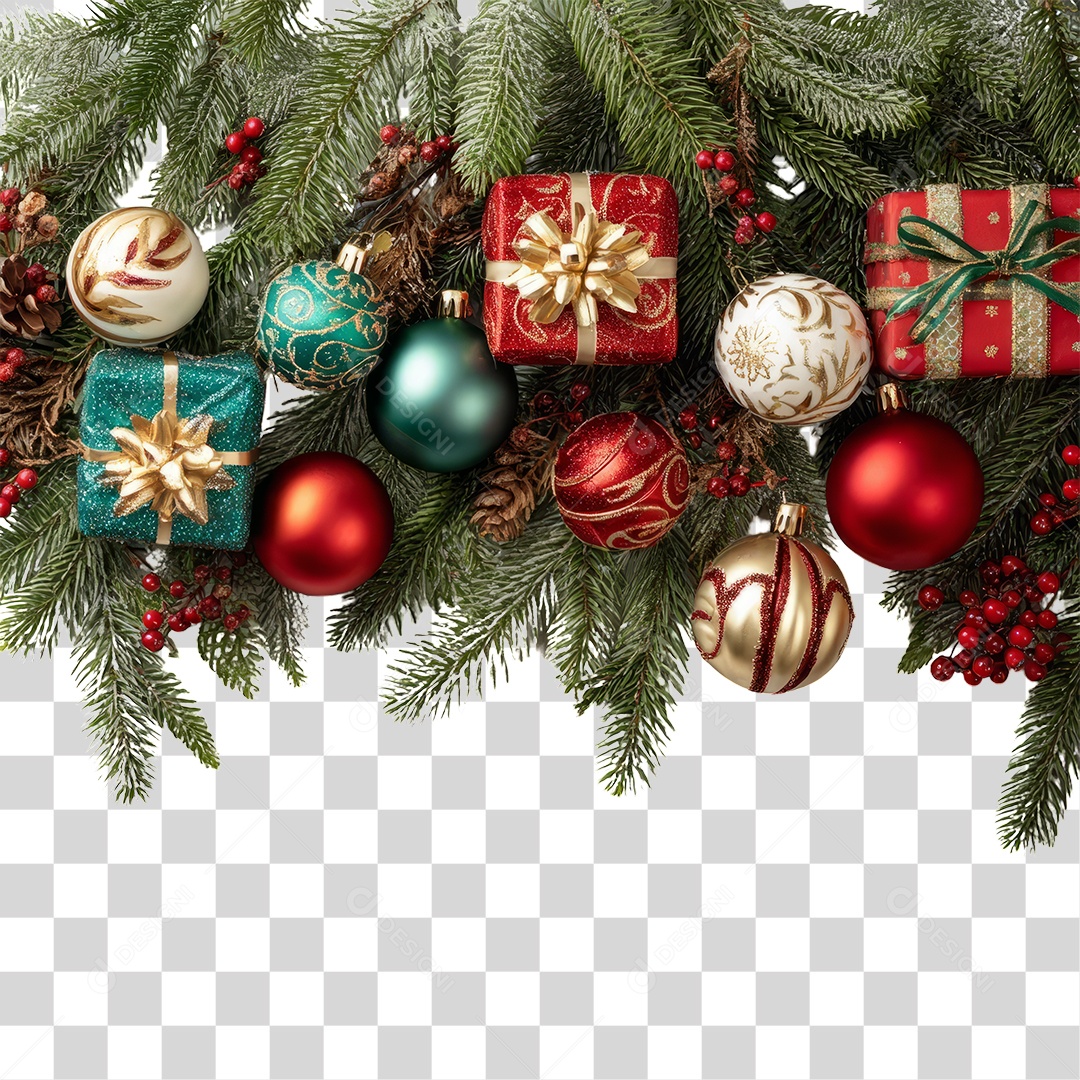 Ramos Decoração de Natal PNG Transparente