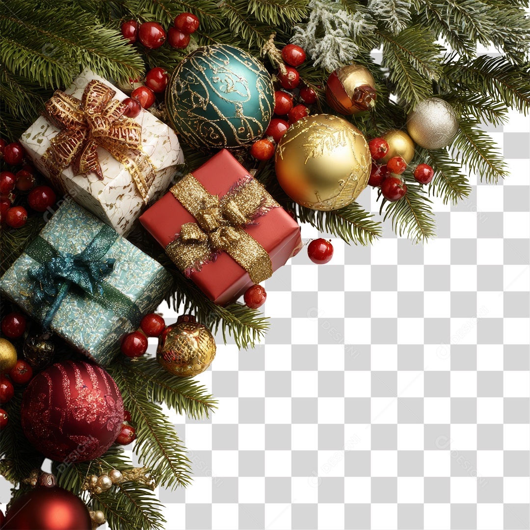Ramos Decoração de Natal PNG Transparente