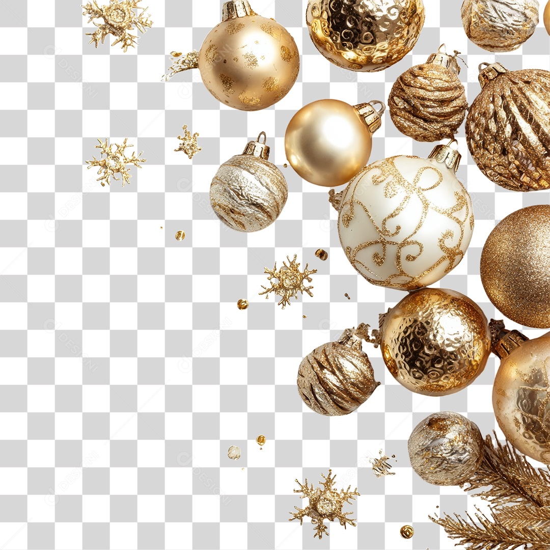 Bolas Enfeites para Decoração de Natal PNG Transparente