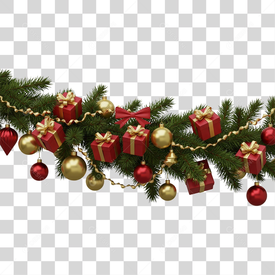 Ramos Decoração de Natal PNG Transparente
