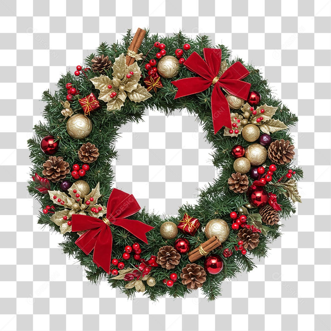 Guirlanda Decoração de Natal PNG Transparente