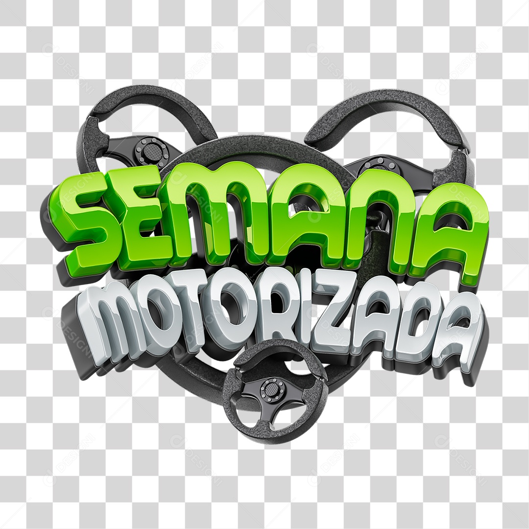 Selo 3D Semana Motorizada PNG Transparente