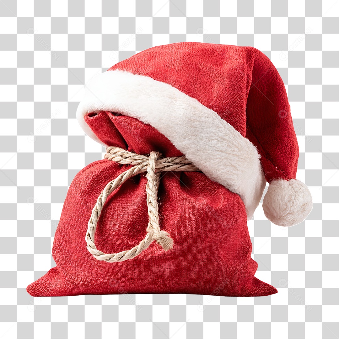 Saco de Presentes Decoração Enfeites de Natal PNG Transparente