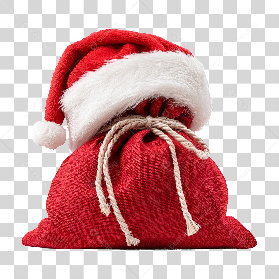 Saco de Presentes Decoração Enfeites de Natal PNG Transparente