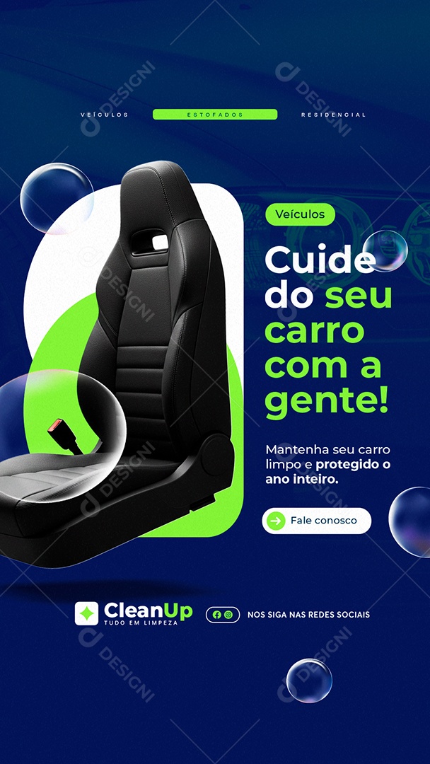 Story Lavagem a Seco Veículos Cuide do Seu Carro com a Gente Social Media PSD Editável