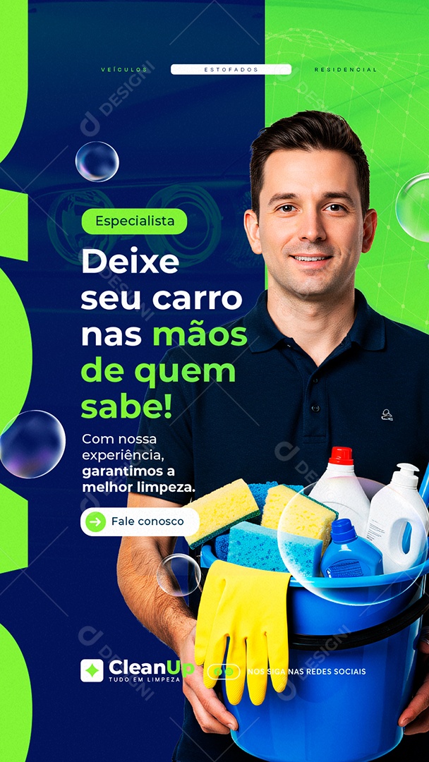 Story Lavagem a Seco Especialista Deixe seu Carro Nas Mãos de Quem Sabe Social Media PSD Editável