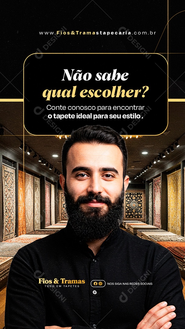 Story Tapeçaria Não Sabe Qual Escolher Social Media PSD Editável