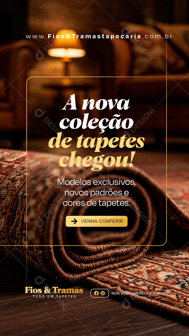 Story Tapeçaria A Nova Coleção de Tapetes Chegou Social Media PSD Editável