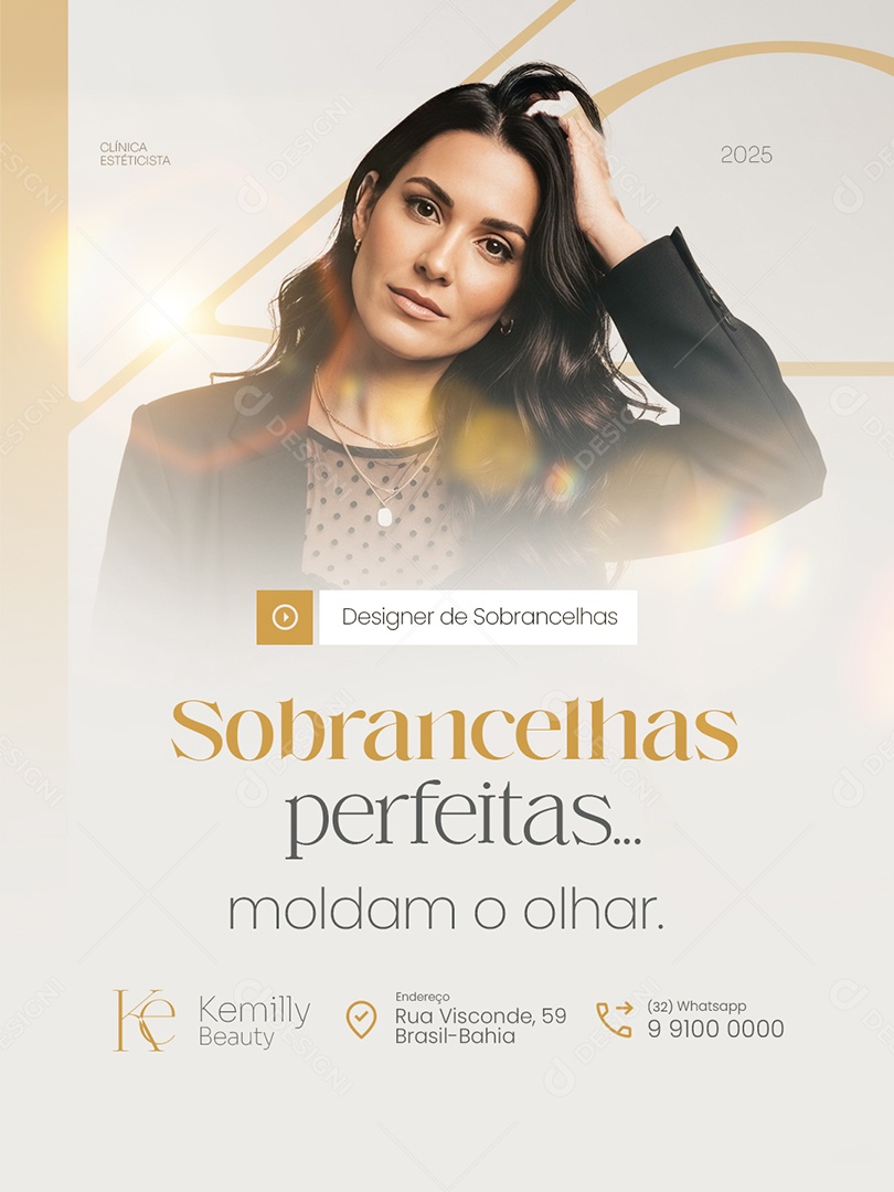 Estéticista Sobrancelhas Perfeitas Social Media PSD Editável