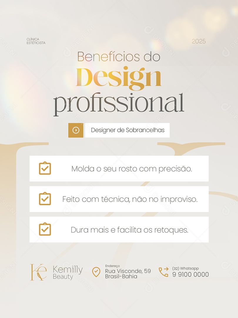 Estéticista Benefícios do Design Profissional Social Media PSD Editável