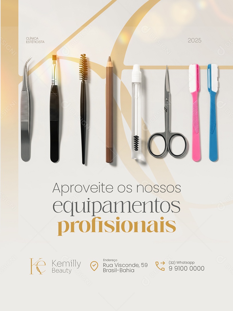 Estéticista Aproveite Os Nossos Equipamentos Profissionais Social Media PSD Editável