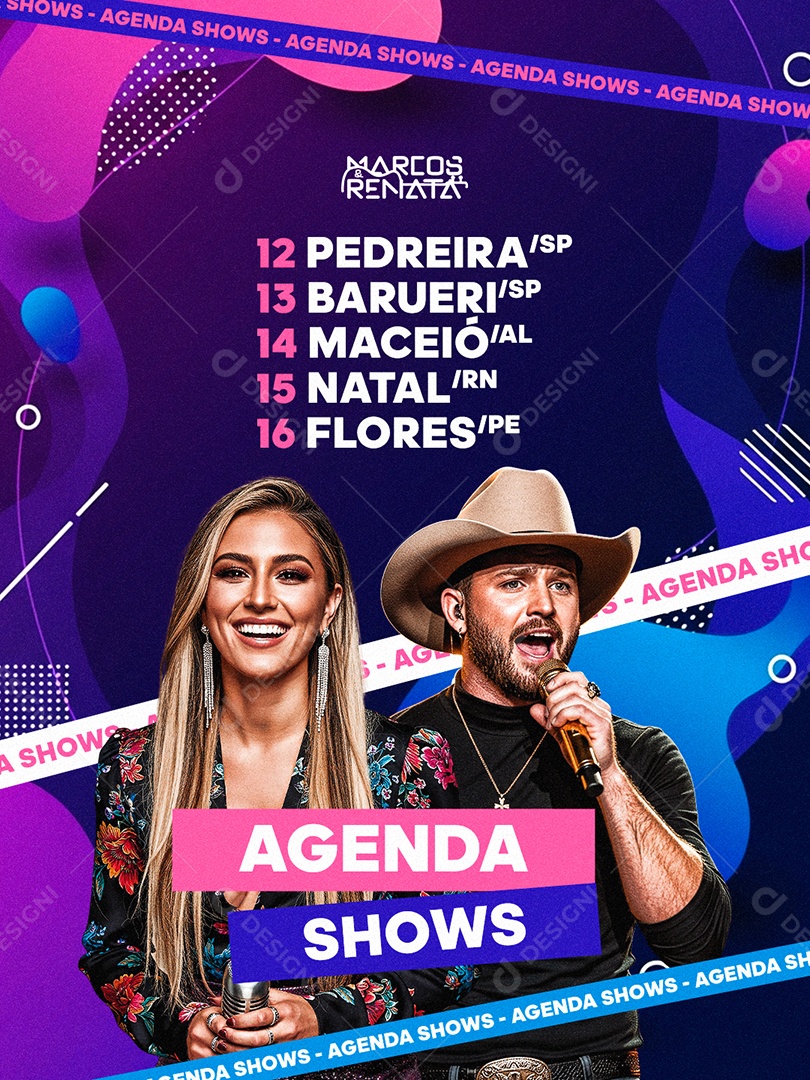 Flyer Próximos Shows Agenda Shows Social Media PSD Editável
