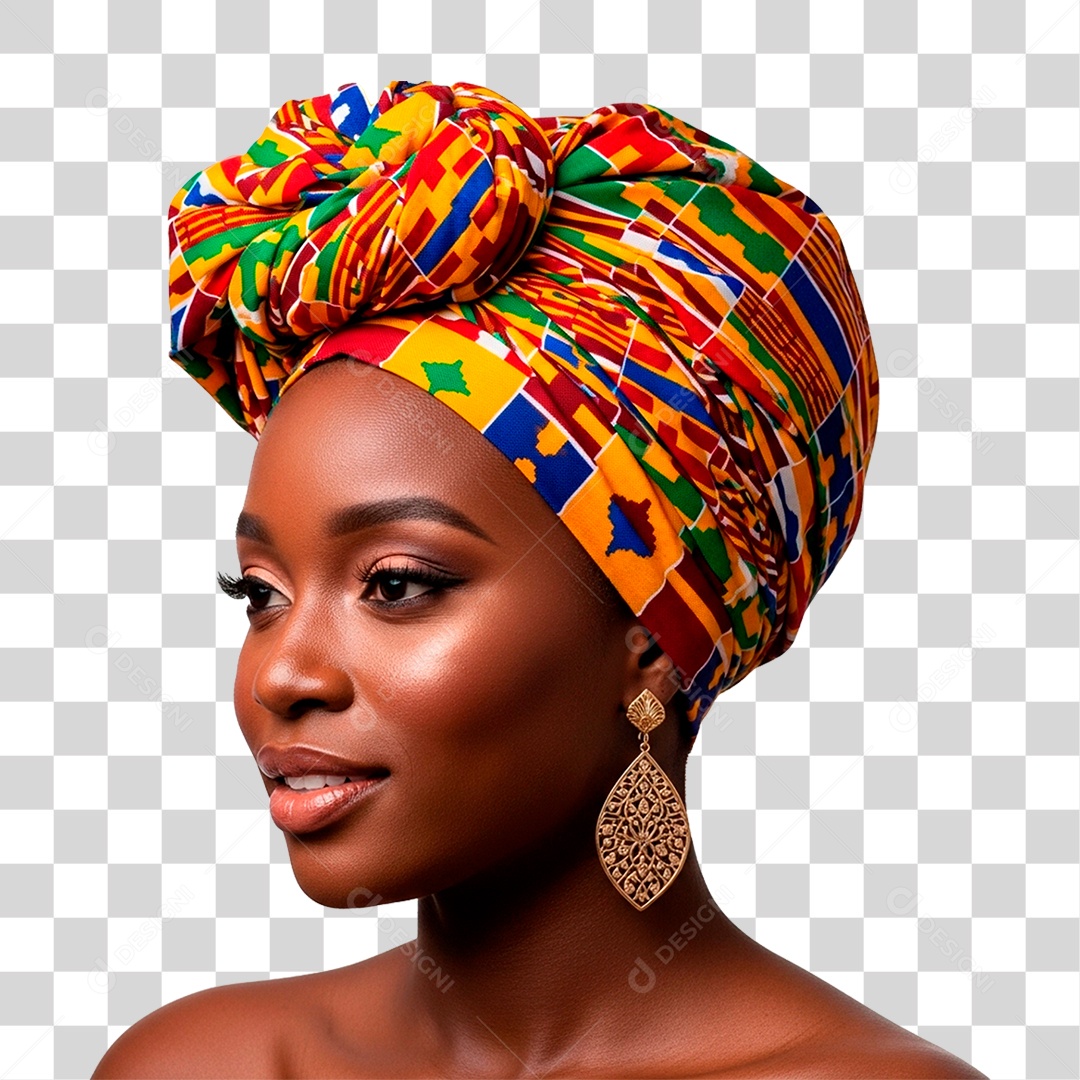 Mulher Negra Sorrindo PNG Transparente