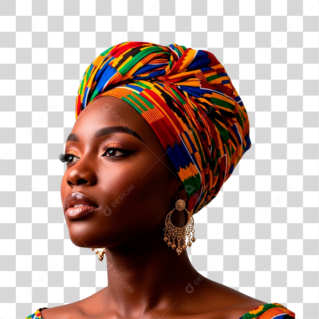 Mulher Negra Sorrindo PNG Transparente