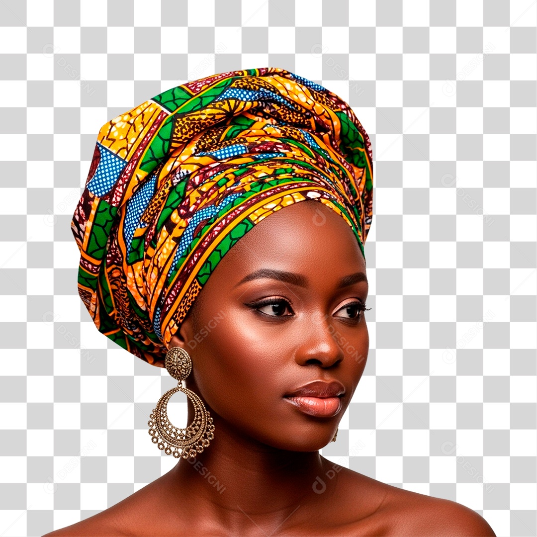 Mulher Negra Sorrindo PNG Transparente