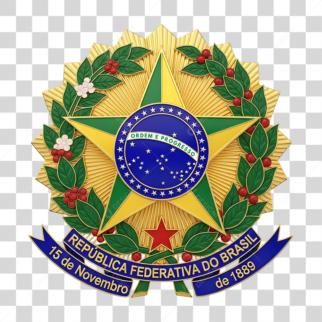 Selo 3D Proclamação da República PNG Transparente