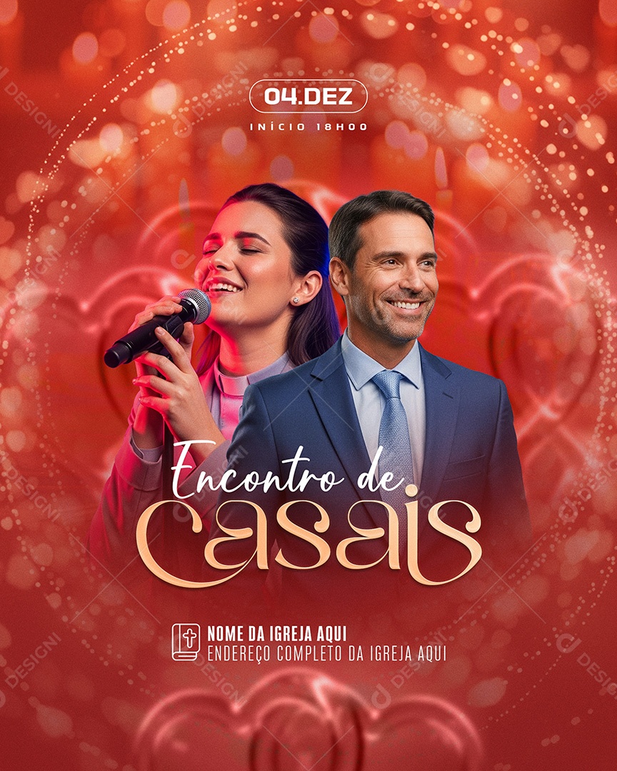 Flyer Encontro de Casais Social Media PSD Editável