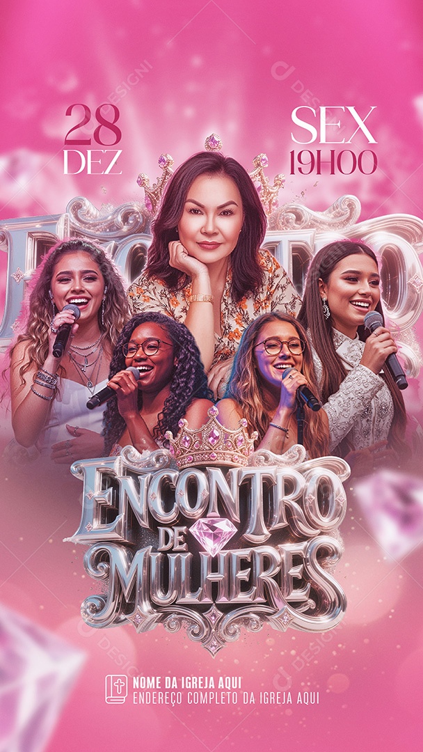 Story Flyer Econtro de Mulhers Social Media PSD Editável