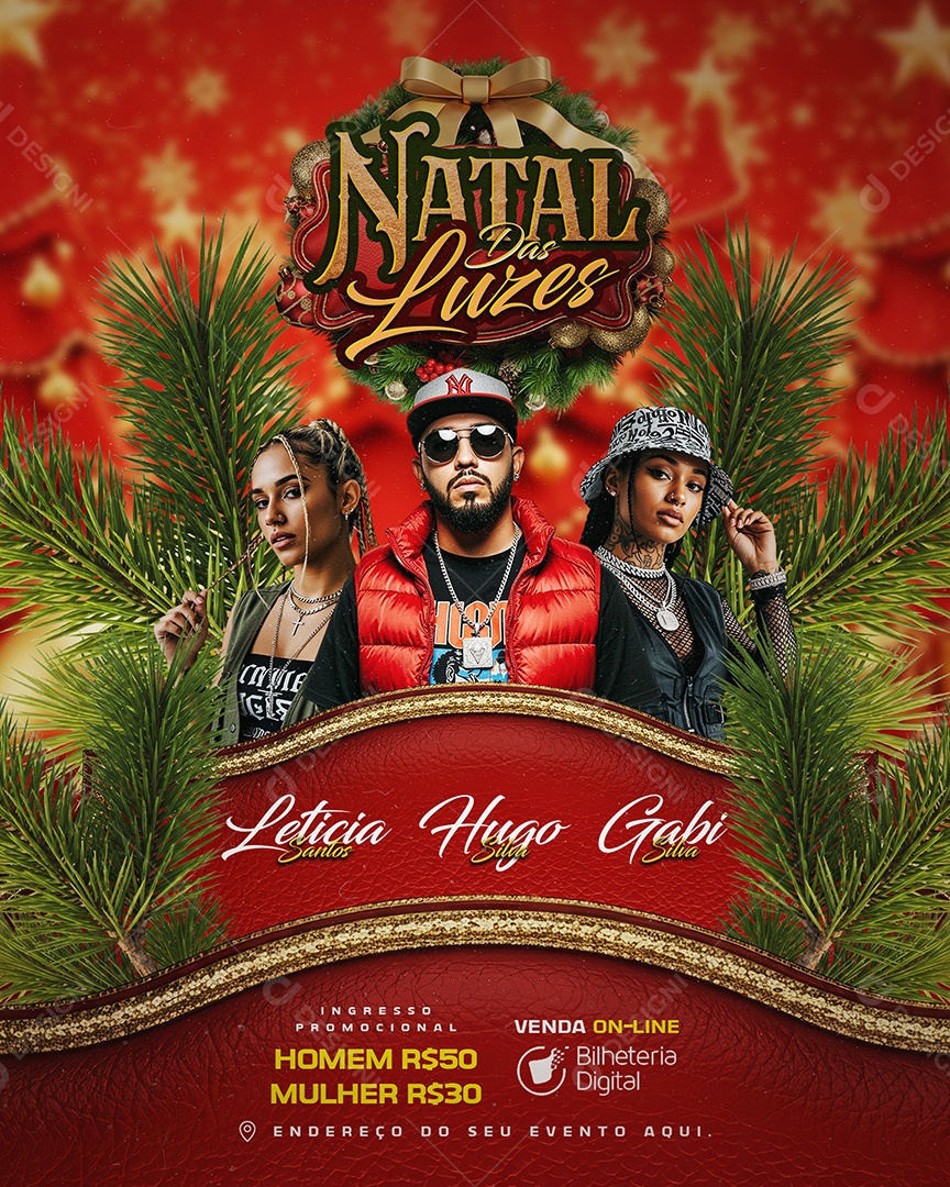 Flyer Natal das Luzes Social Media PSD Editável