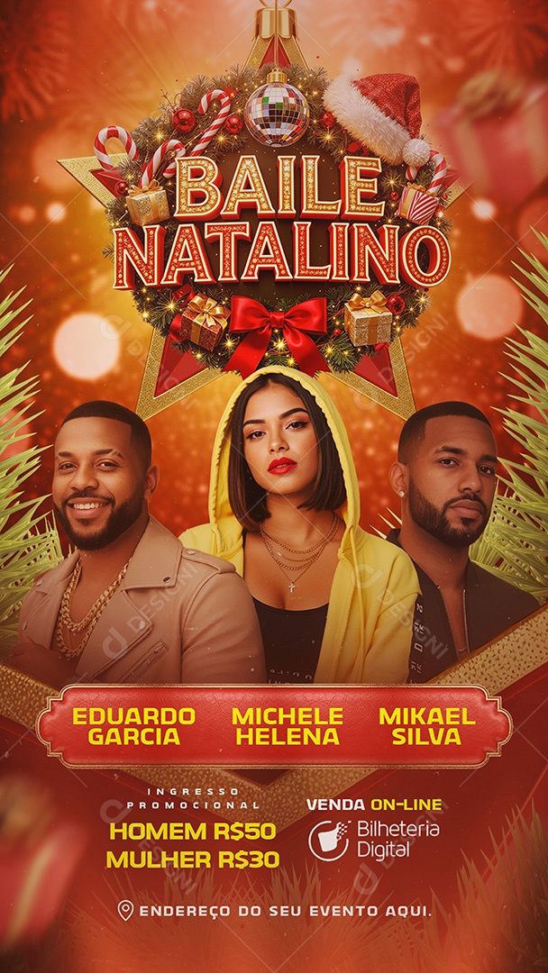 Story Flyer Baile Natalino Media PSD Editável