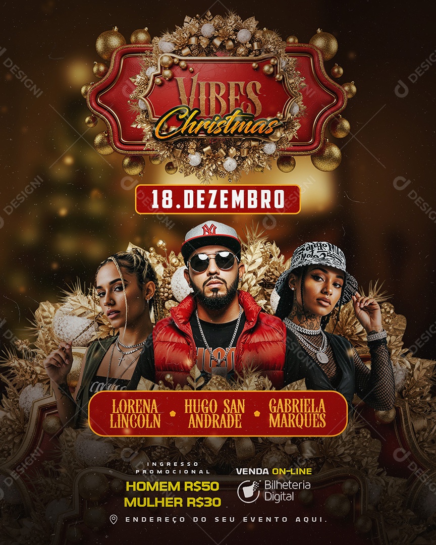 Flyer Vives Christimas Social Media PSD Editável