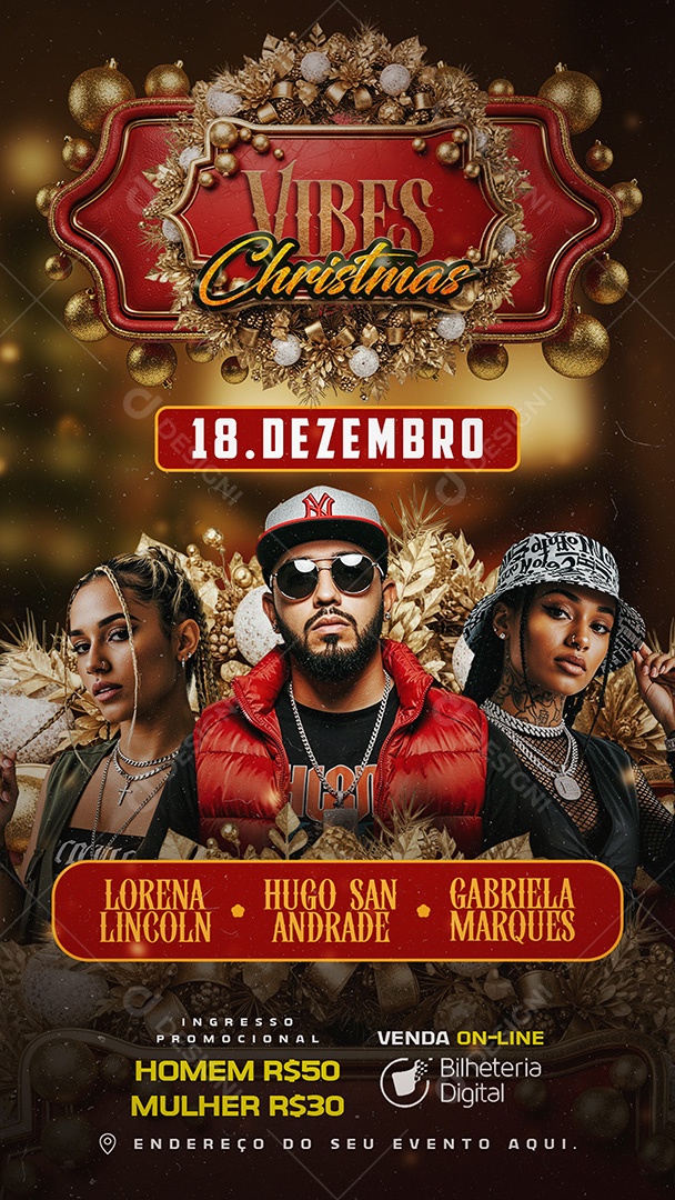 Story Flyer Vibes Christimas Social Media PSD Editável