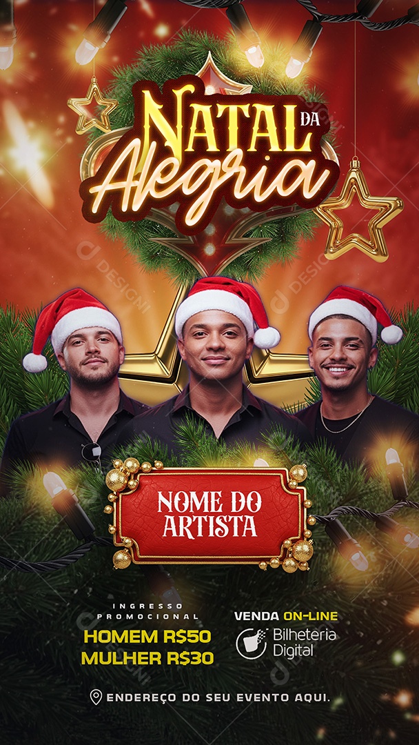 Story Flyer Natal da Alegria Social Media PSD Editável