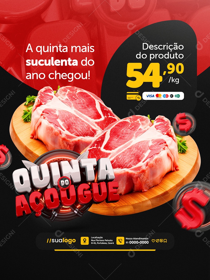 Quinta do Açougue a Quinta Mais Suculenta do Ano Chegou Social Media PSD Editável