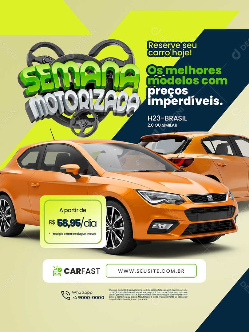 Semana Motorizada Locadora Os Melhores Modelos Social Media PSD Editável