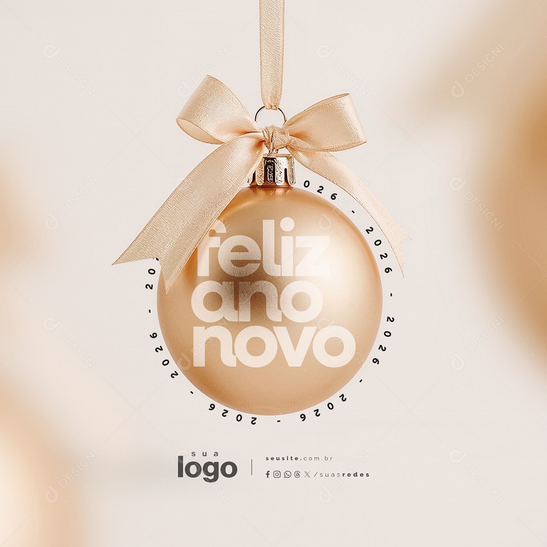 Feliz Ano Novo 01 de Janeiro Social Media PSD Editável