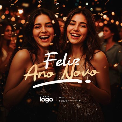 Feliz Ano Novo 01 de Janeiro Social Media PSD Editável