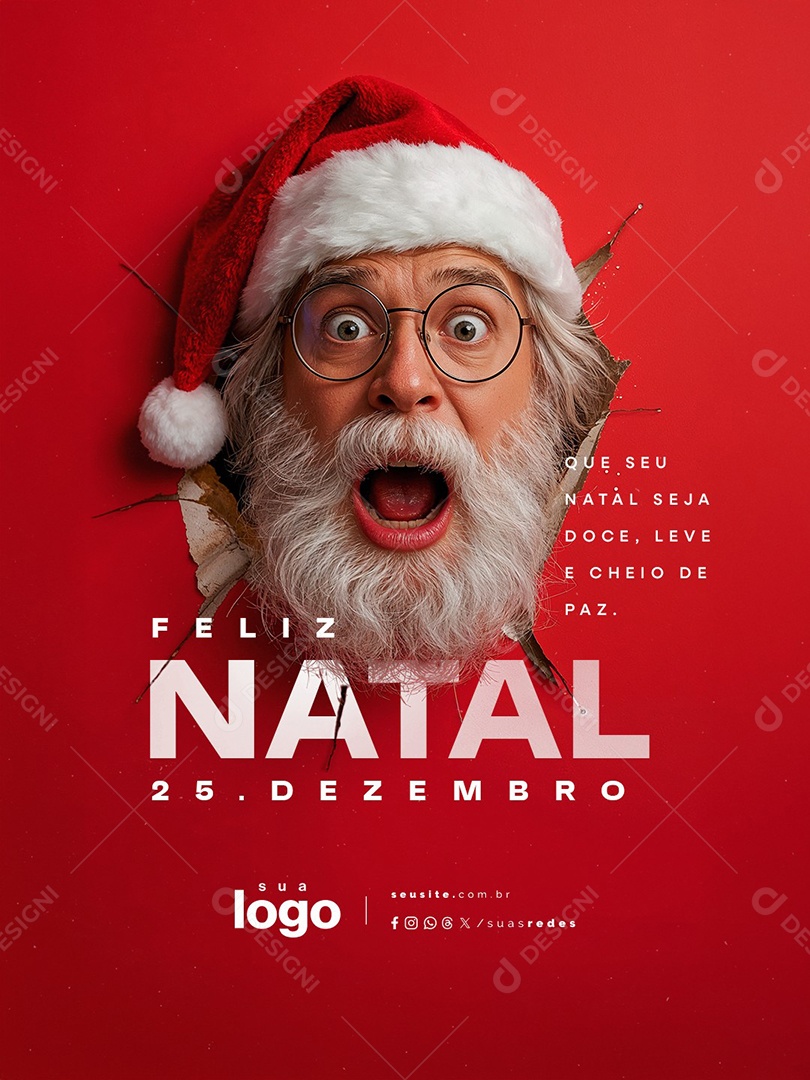 Feliz Natal 25 de Dezembro Que Seu Natal Seja Doce Social Media PSD Editável